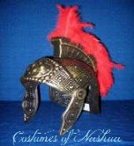Roman Helmet w/Red Feather Trim