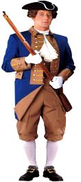 Buff and Blue American Independence Soldier Costume