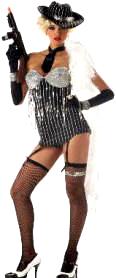 Womens Gangster Costume Glitzy Gangster Costume
