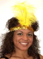 Flapper Sequin Headband w/Feather