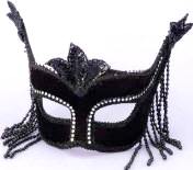 1/2 Mask Black with Stones