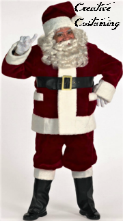 Deluxe Burgundy Santa Suit with Outside Pockets