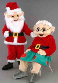 Mr. Santa Claus Mascot Costume & Mrs. Santa Claus