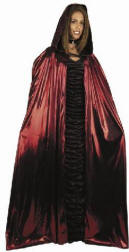 Full Length Hooded Cape Lame Front Tie