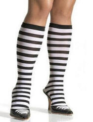 Black & White Striped Knee High