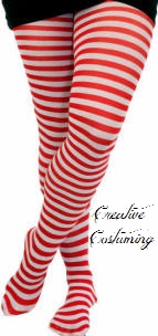 Red/White Striped Tights