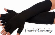 Black Fingerless Stretch Glove 15"