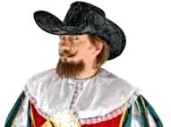 Faux Velvet Musketeer Cavalier Swashbuckler  Hat - Weathered looking