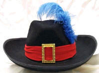 Felt Musketeer Hat w/Ostrich Plume