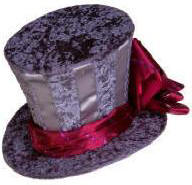 Burlesque Hat. Hand Crafted Small Grey Top Hat 