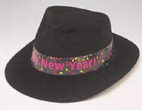 New Years Gangster Hat - Flocked