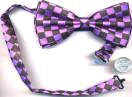 Black & Purple Checherboard  Bow Tie