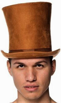 Brown Suede Top Hat