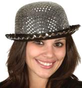Sequin Derby Hat w/Black Band 