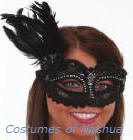 Black Mask with Feather