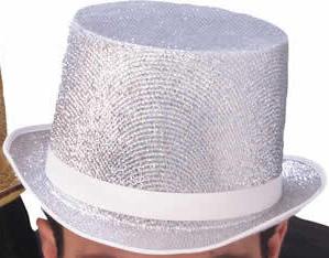 Silver Lamé Top Hat 