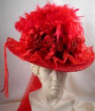 Victorian Touring Hat Ladies Classic Red