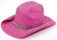 Western Cowboy Hat with Rhinestone Band Rolled Brim Sewn Braid 