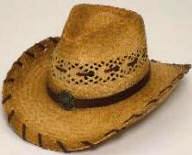 Cowboy Hat Tea Satin Rafia