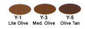 Ben Nye Cream Foundation Olive (Y) Series Color chart