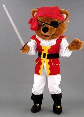 Pirate Bear Mascot Costume