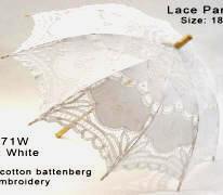 Battenberg Lace Parasol White