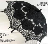 Battenberg Lace Parasol Black