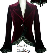 Steampunk Velvet Lace Trim Corset Jacket