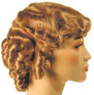 Flapper Wig 1930's Longer Fingerwave Fluff Skin Part Wig