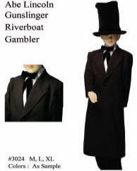 Abe Lincoln Costume Gunslinger or Riverboat Gambler