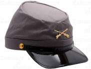 Civil War Confederate Soldier Hat - Cotton Cap Kepi