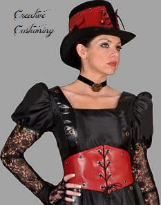 Ready to ship Steampunk Victorian Corset with Black Bustle Skirt, 2pc. Goth,  Dress, Cosplay, Corset with metal clasps