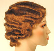 Flapper Wig 1930's Longer Fingerwave Fluff Skin Part Wig