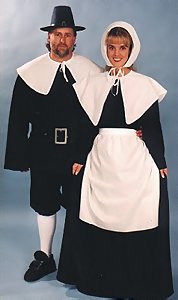 Deluxe Pilgrim Man & Puritan Lady Costume